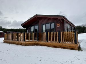 Chalet 38 front view in the snow3